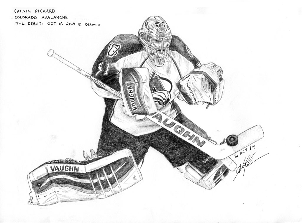 how to draw a nhl goalie