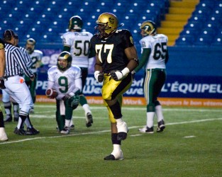 Don Oramasionwu with the Bisons. Photo by Bison Sports.  