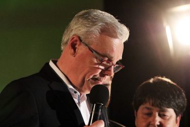 Greg Selinger steps down as NDP leader after the party faced a decisive loss Tuesday night. Photo by Megan Colwell.