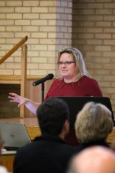 Lori Wilkinson discusses resettling refugees in Canada. Photo by Megan Colwell.