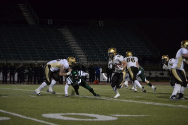 Bison running back Jamel Lyles makes a run against the Huskies. Lyles finished with 169 yards and a touchdown in the win.